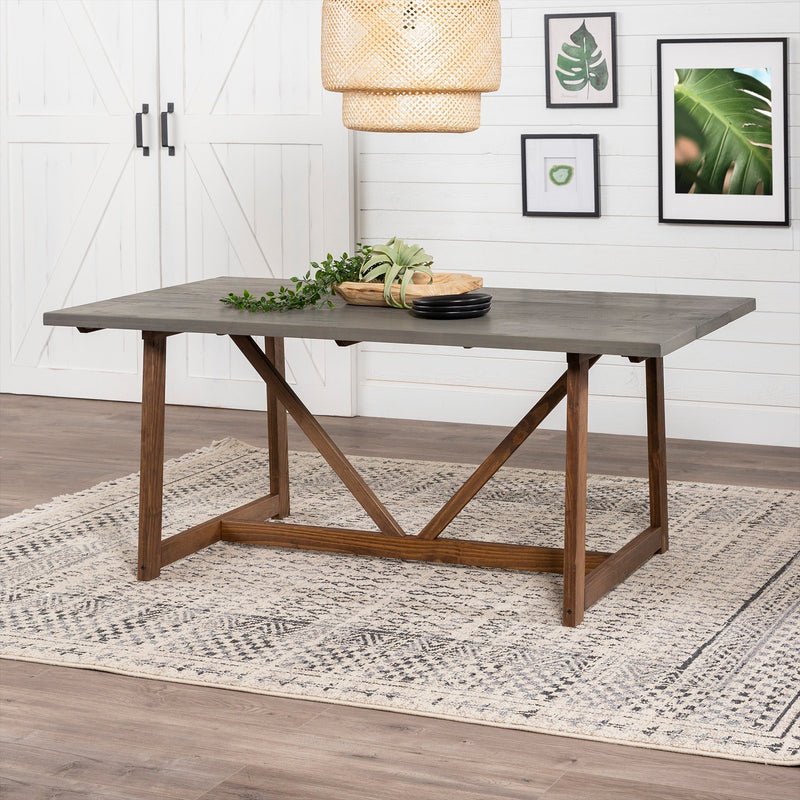 Brennan Solid Wood Trestle Dining Table