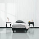 Twin size Mid-Century Modern Platform Bed Frame in Black Wood Finish