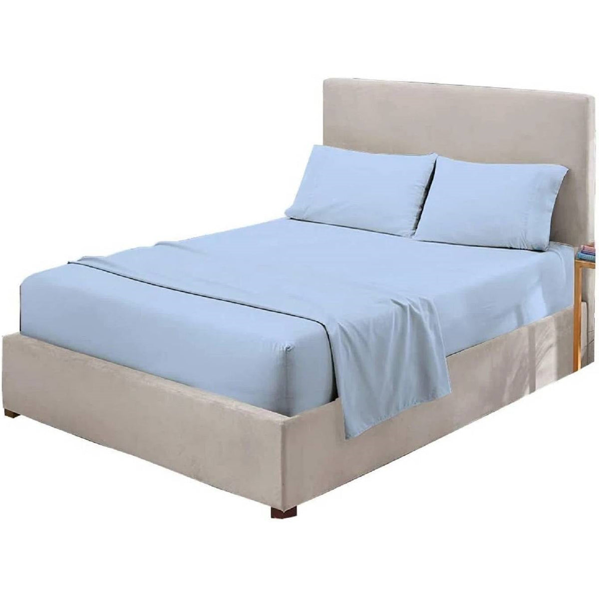 Twin Blue 100-Percent Egyptian Cotton 1000 Thread Count 3-Piece Sheet Set, photo 2 of 2