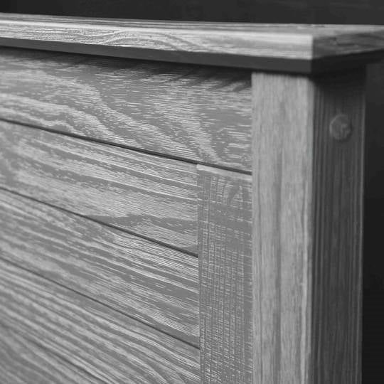Twin Size Coastal Dorm Farmhouse Solid Pine Wood Platform Bed in Rustic Grey, photo 3 of 5