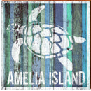 Amelia Island Sea Turtle Sign | Wall Art Print on Real Wood