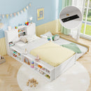 Twin Bed Frame with Trundle and Power Outlets by LJGDeals