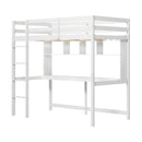 Twin Loft Bed with Desk and Shelves - White by LJGDeals