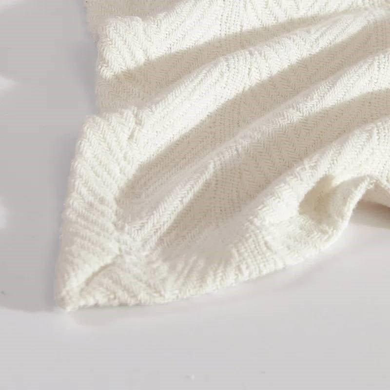 Twin size Cream Bone Lightweight 100-Percent Cotton Blanket - Machine Washable, photo 3 of 5