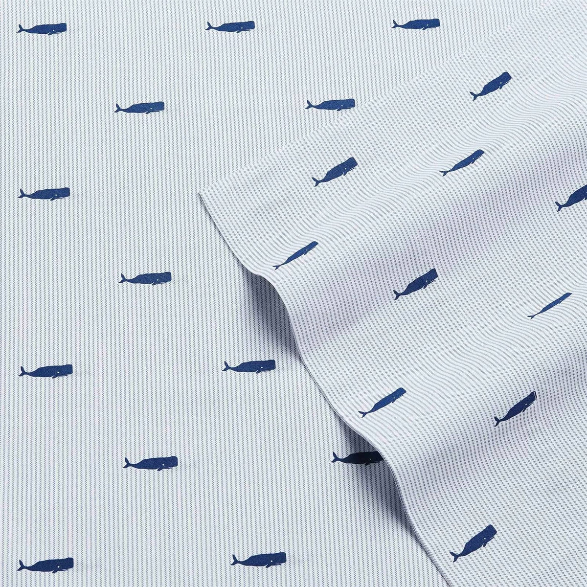 Twin size Coastal Beach 100-Percent Cotton Navy Blue White Stripe Sheet Set, photo 2 of 5