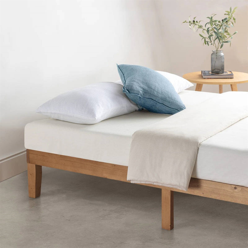 Twin size Solid Wood Platform Bed Frame in Natural Wooden Finish, photo 2 of 5