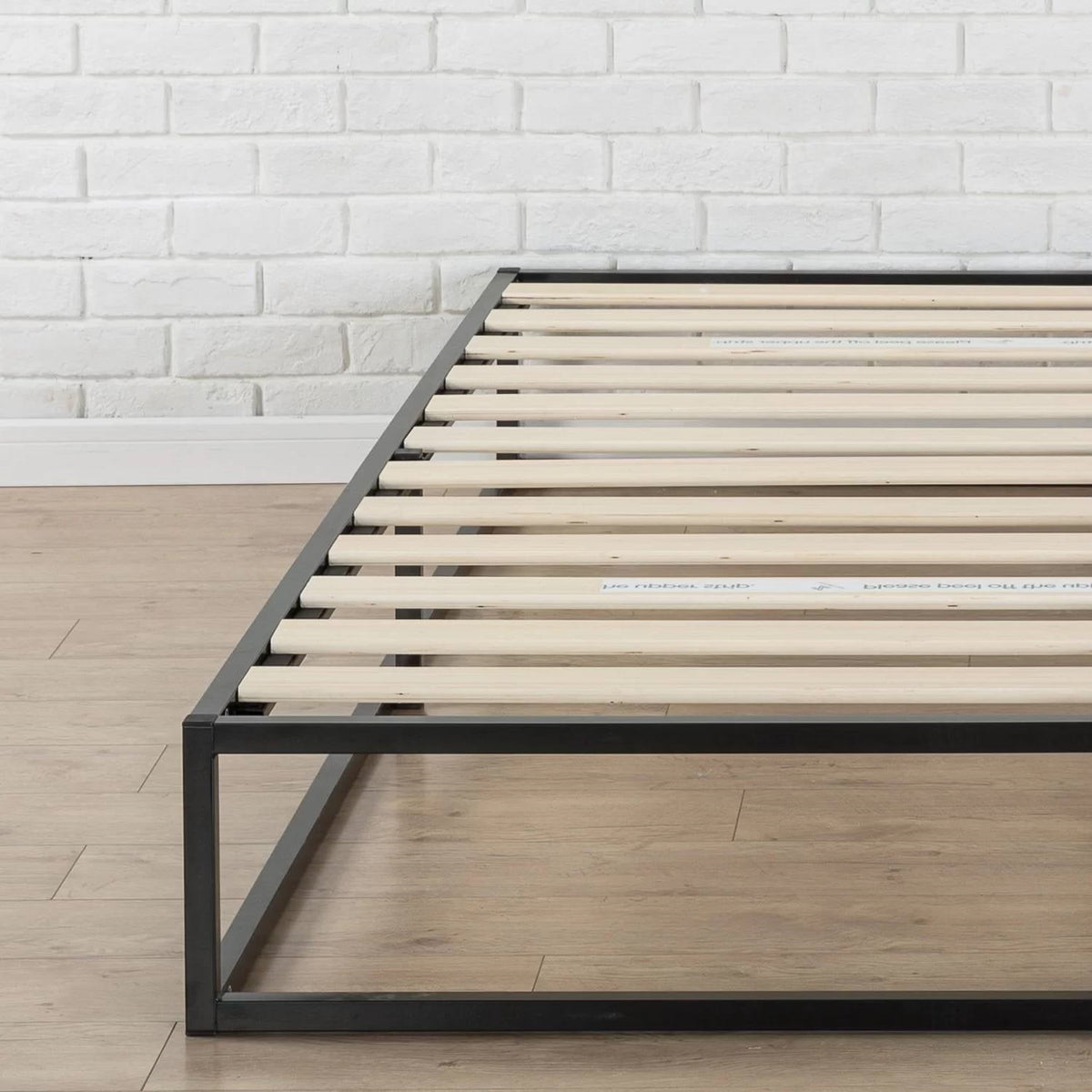 Twin size 10-inch Low Profile Modern Metal Wood Slat Platform Bed Frame, photo 4 of 5