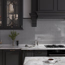 Eastern Black White 12x12 Polished Basketweave Marble Mosaic Tile (5 pack, 5 sq ft/case)