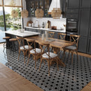 Raven Black 11x13 Polished Hexagon Nero Marquina Thassos Marble Mosaic Tile (5 pack, 5.21 sq ft/case)