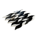 Black White 10x12 Polished Leaves Marble Mosaic Tile (5 pack, 4.07 sq ft/case) - Sample