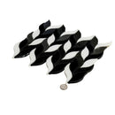 Black White 10x12 Polished Leaves Marble Mosaic Tile (5 pack, 4.07 sq ft/case) - Sample