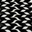 Eastern Black Thassos Basalt 10x12 Polished Leaves Marble Mosaic Tile (5 pack, 4.07 sq ft/case)