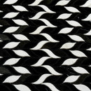 Black White 10x12 Polished Leaves Marble Mosaic Tile (5 pack, 4.07 sq ft/case) - Sample