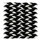 Eastern Black Thassos Basalt 10x12 Polished Leaves Marble Mosaic Tile (5 pack, 4.07 sq ft/case)