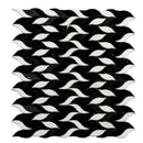 Black White 10x12 Polished Leaves Marble Mosaic Tile (5 pack, 4.07 sq ft/case) - Sample