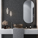 Jet Black 11x12 Tumbled Penny Round Marble Mosaic Tile (5 pack, 4.83 sq ft/case) - Sample