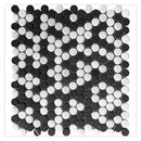 Eastern Black and White 11x12 Tumbled Penny Round Marble Mosaic Tile (5 pack, 4.83 sq ft/case)