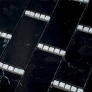 Eastern Black Thassos White 12x13 Polished Brick Marble Mosaic Tile (5 pack, 5.28 sq ft/case)