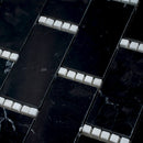 Black White 12x13 Polished Brick Marble Mosaic Tile (5 pack, 5.28 sq ft/case) - Sample