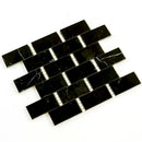 Eastern Black Thassos White 12x13 Polished Brick Marble Mosaic Tile (5 pack, 5.28 sq ft/case)