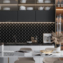Eastern Black Thassos White 12x13 Polished Brick Marble Mosaic Tile (5 pack, 5.28 sq ft/case)