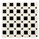 Eastern Black Thassos White 12x12 Polished Octagon Marble Mosaic Tile (5 pack, 5.08 sq ft/case) by Apollo Tile