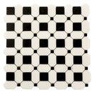 Black White 12x12 Polished Octagon Marble Mosaic Tile (5 pack, 5.08 sq ft/case) - Sample