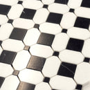 Eastern Black Thassos White 12x12 Polished Octagon Marble Mosaic Tile (5 pack, 5.08 sq ft/case) by Apollo Tile