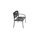 2 Person Texas Star Patriotic USA Flag Outdoor Metal Garden Bench in Bronze