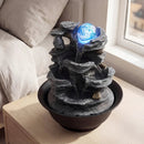 Tabletop Water Fountain with Rolling Crystal Ball and Color-Changing LED Light by LJGDeals
