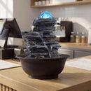 Tabletop Water Fountain with Rolling Crystal Ball and Color-Changing LED Light by LJGDeals