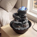 Tabletop Water Fountain with Rolling Crystal Ball and Color-Changing LED Light by LJGDeals