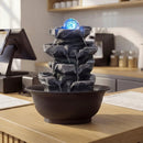 Tabletop Water Fountain with Rolling Crystal Ball and Color-Changing LED Light by LJGDeals