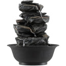 Tabletop Water Fountain with LED Light Indoor Desktop Cascading Water Feature by LJGDeals