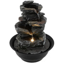 Tabletop Water Fountain with LED Light Indoor Desktop Cascading Water Feature by LJGDeals