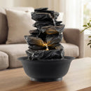 Tabletop Water Fountain with LED Light Indoor Desktop Cascading Water Feature by LJGDeals