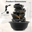 Tabletop Water Fountain with LED Light Indoor Desktop Cascading Water Feature by LJGDeals