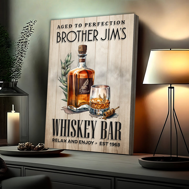 Aged To Perfection Whiskey Bar Sign