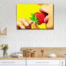 Fruits Strawberry Lips Canvas Wall Art