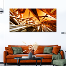 3D Gold Metallic Lines Canvas Wall Art