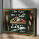 Less Talk More Chalk Billiards Sign II