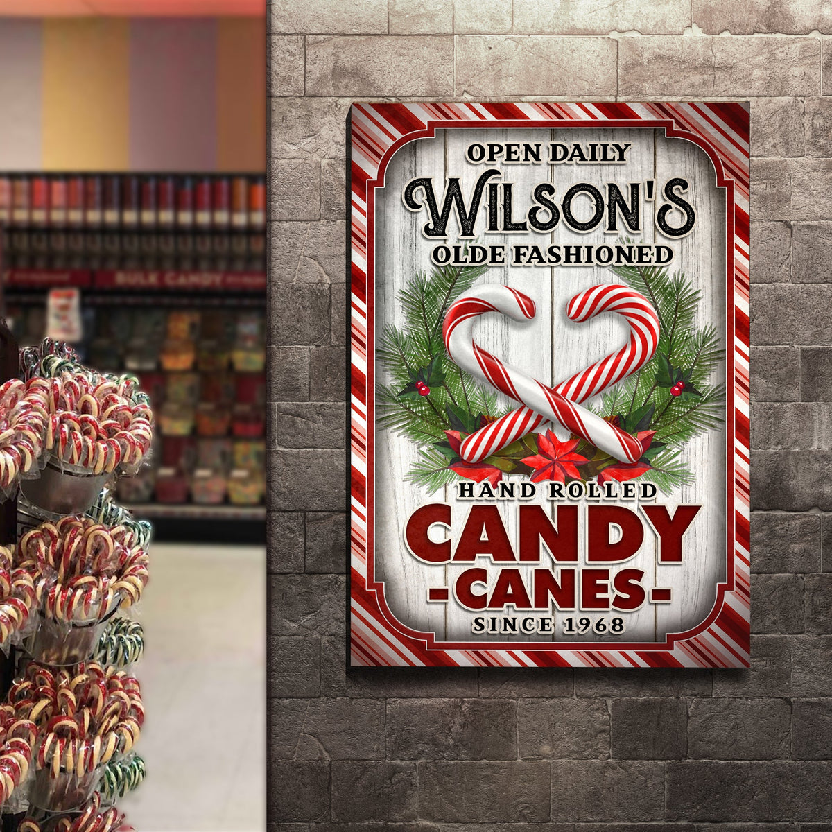 Olde Fashioned Hand Rolled Candy Canes Sign, photo 3 of 6