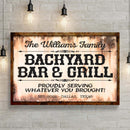 Backyard Bar & Grill Sign X