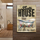 Wash Rinse Dry Repeat Bath House Sign