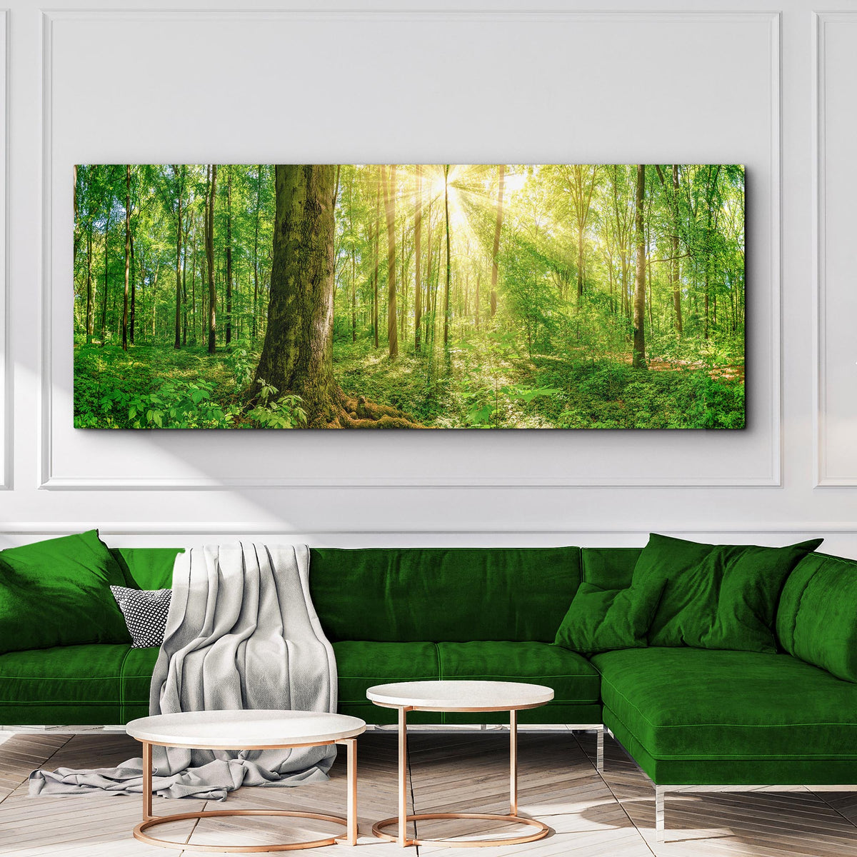 Golden Rays Into The Forest Canvas Wall Art, photo 3 of 7
