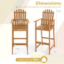 Tall Adirondack Chair with Armrests and Footrest for Deck by LJGDeals