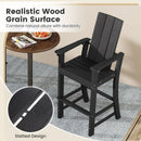 Tall Adirondack Chair Outdoor Bar Stool with Ergonomic Backrest for Backyard by LJGDeals