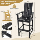 Tall Adirondack Chair Outdoor Bar Stool with Ergonomic Backrest for Backyard by LJGDeals