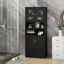 Tall Bathroom Cabinet Large Floor Storage Cabinet with Acrylic Doors and 3 Cubes by LJGDeals