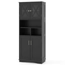 Tall Bathroom Cabinet Large Floor Storage Cabinet with Acrylic Doors and 3 Cubes by LJGDeals